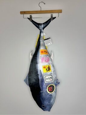 New Blue Tuna Stuffed Animal with Sticker Details